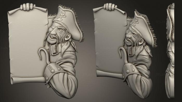 High reliefs and bas-reliefs of fantasy (Pirate, GRLFF_0194) 3D models for cnc